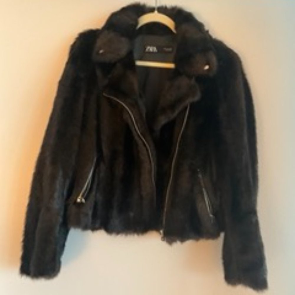 Zara Faux Fur Bomber Jacket